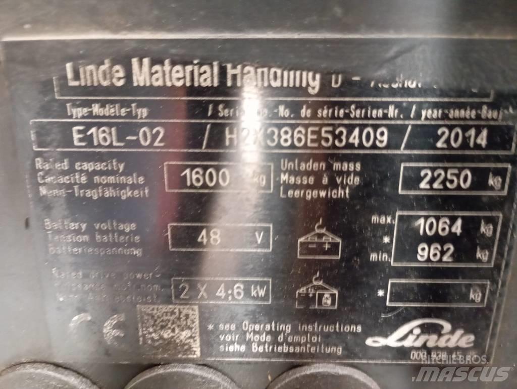 Linde E 16 Empilhadores eléctricos