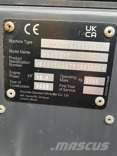 Develon DX 27 Z-7 Mini Escavadoras <7t