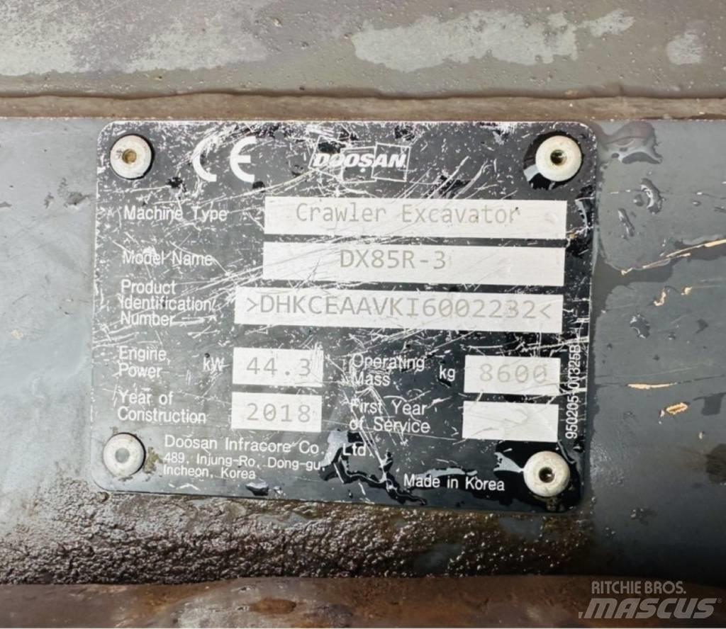 Doosan DX 85 R-3 Escavadoras Midi 7t - 12t