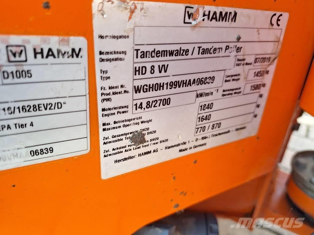 Hamm HD 8 VV Cilindros Compactadores tandem
