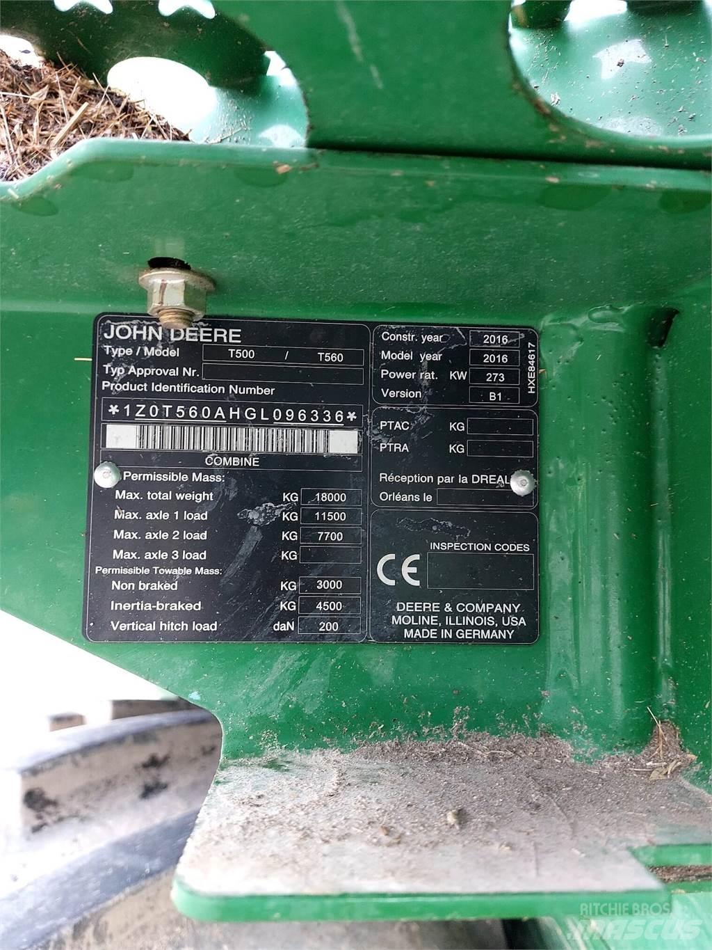 John Deere T560 Ceifeiras debulhadoras