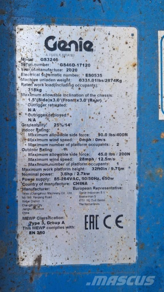 Genie GS 3246 Elevadores de tesoura