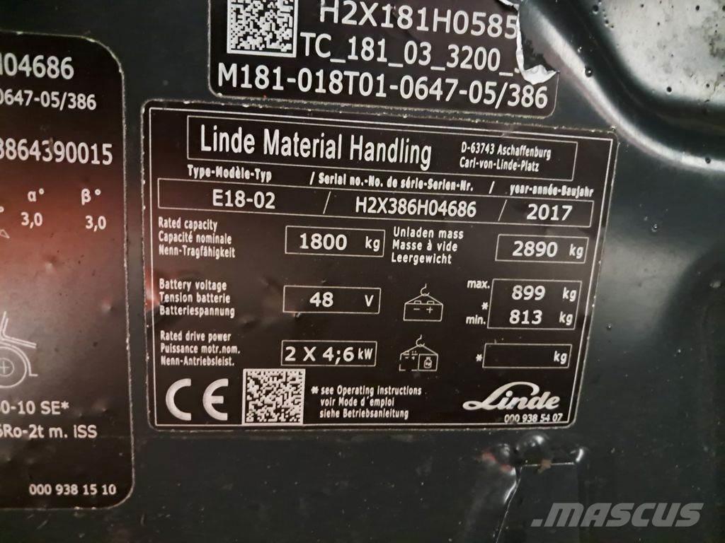 Linde E18-02 Empilhadores eléctricos