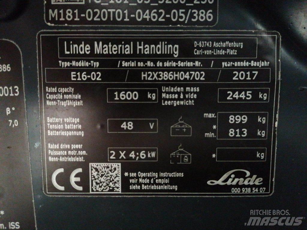 Linde E16-02 Empilhadores eléctricos