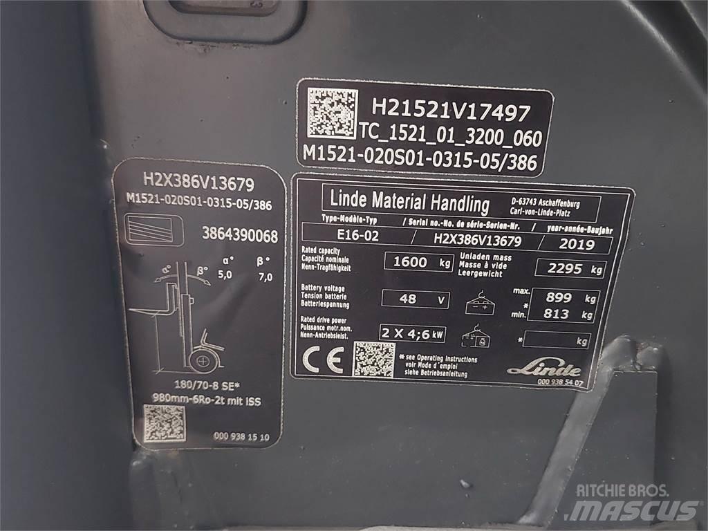 Linde E16 02 Empilhadores eléctricos
