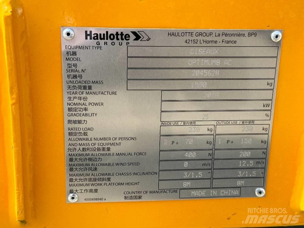 Haulotte OPTIMUM 8 Elevadores de tesoura