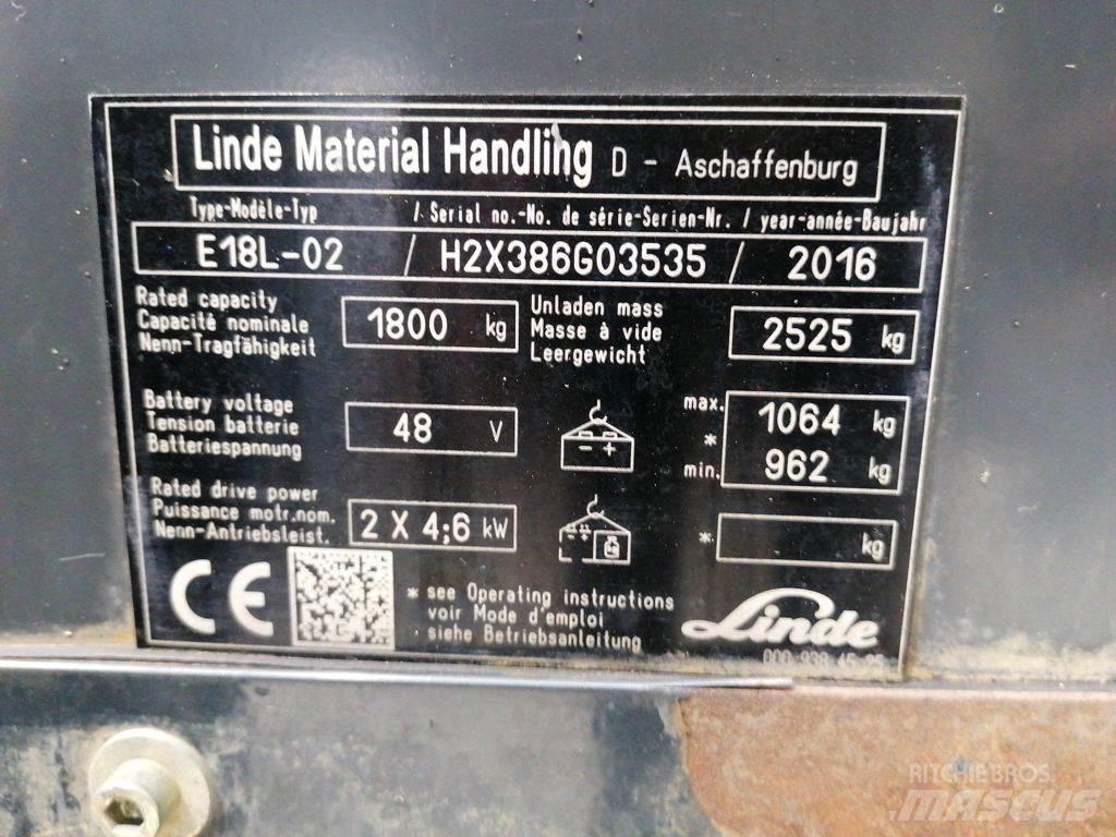 Linde E18L-02 Empilhadores eléctricos