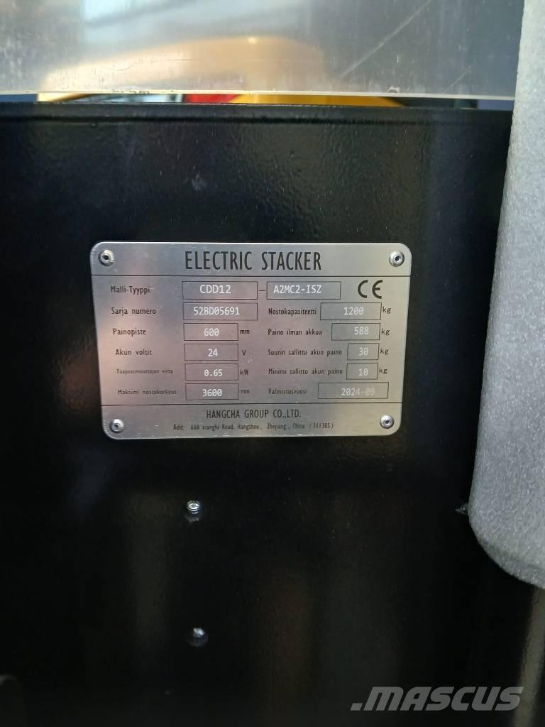 Hangcha CDD12 - LI-ION Empilhador para operador externo