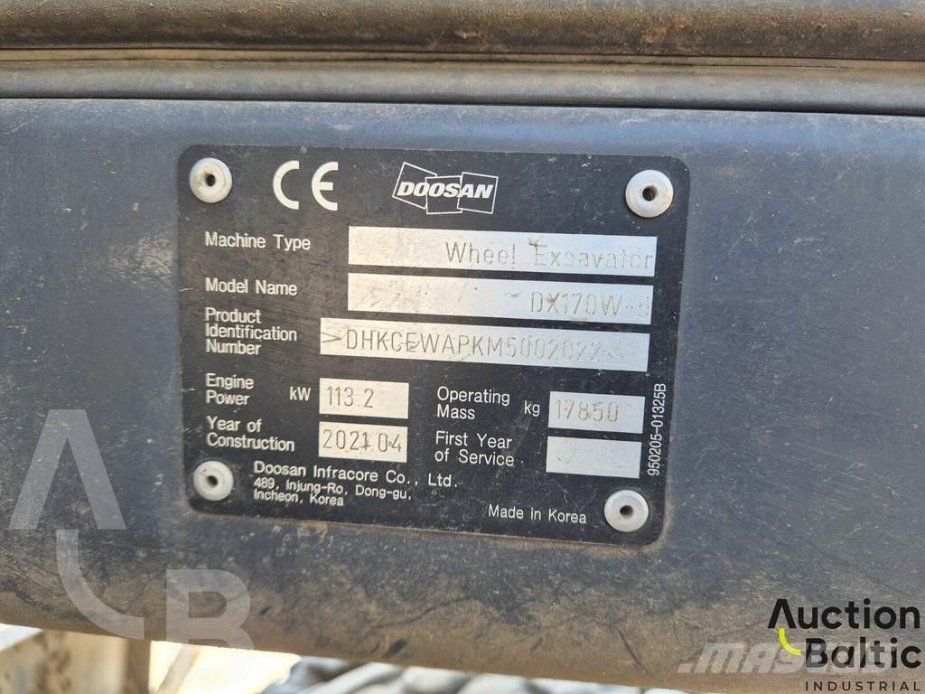 Doosan DX 170 W-5 Escavadoras de rodas