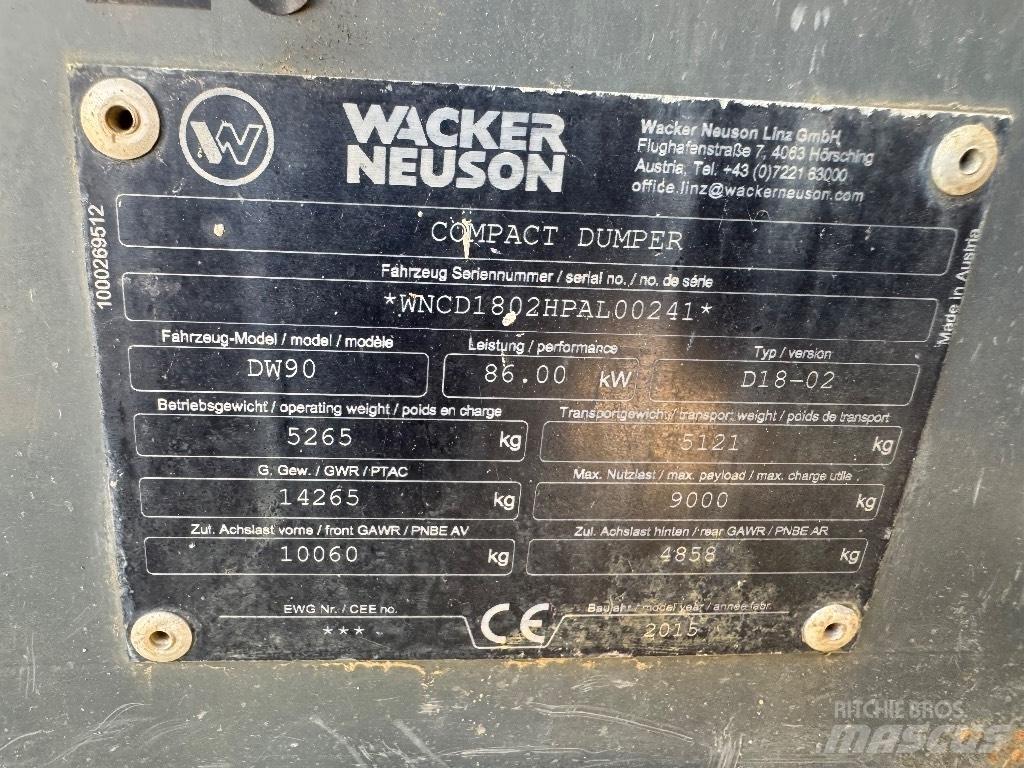 Wacker Neuson DW 90 Dumpers de obras