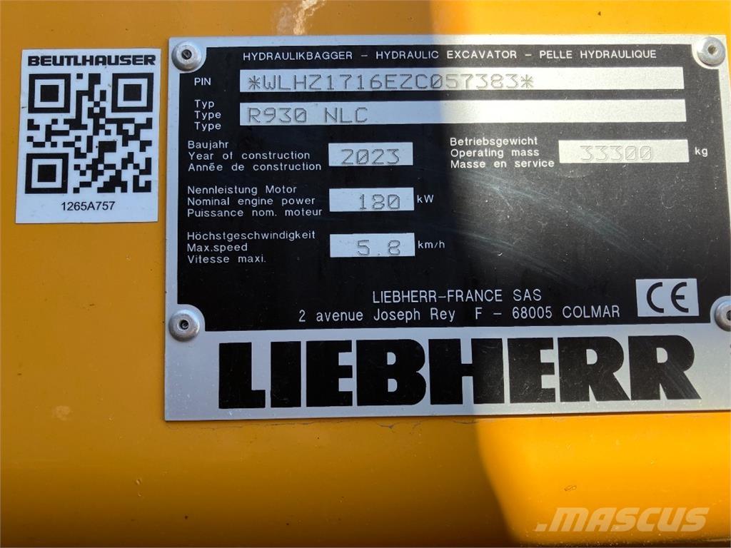 Liebherr R930 Escavadoras de rastos