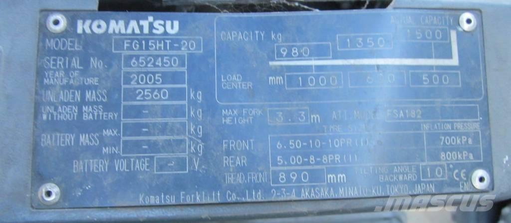 Komatsu FG 15 HT-20 Empilhadores a gás