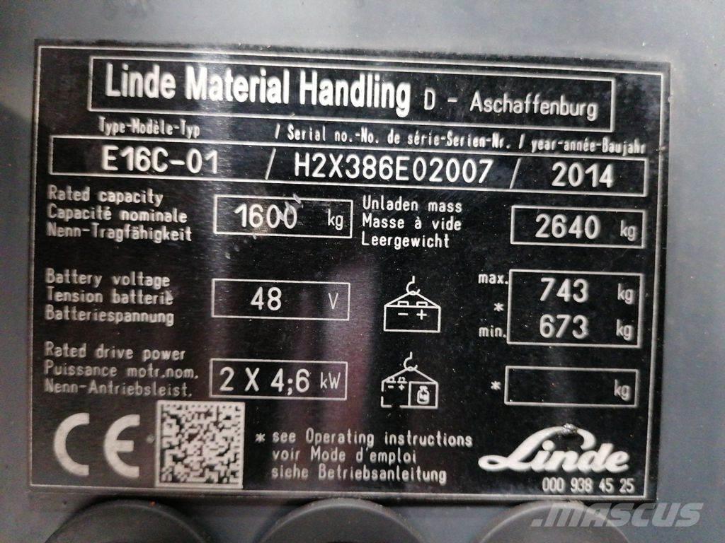 Linde E16C-01 Empilhadores eléctricos
