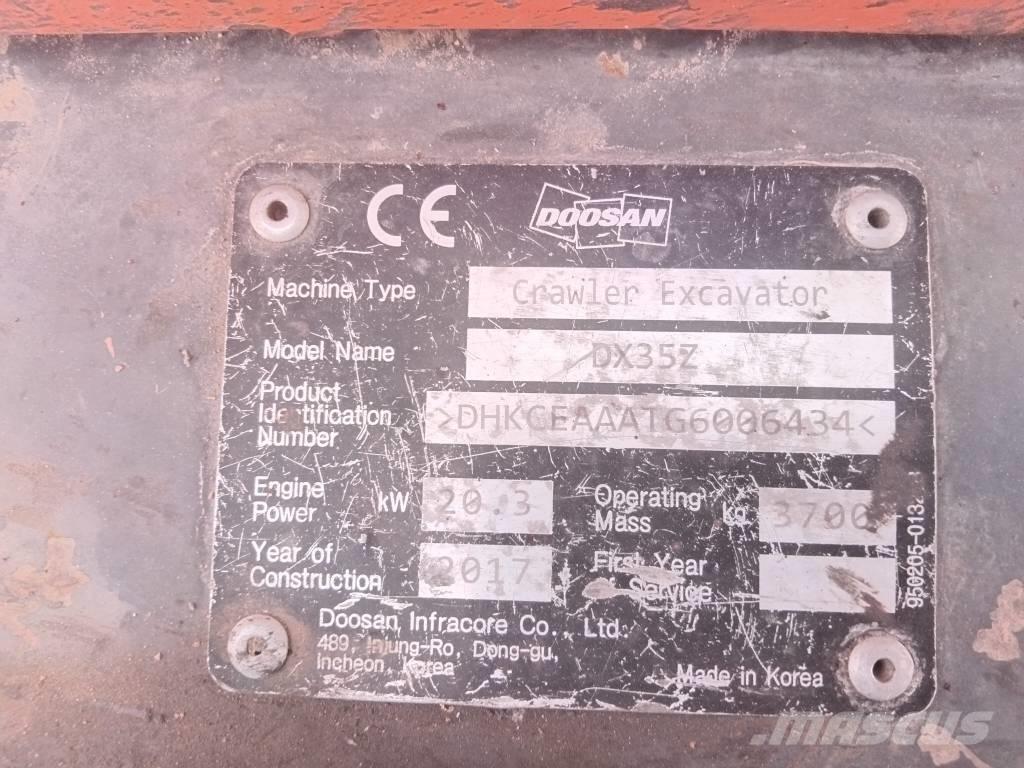 Doosan DX 35 Z Mini Escavadoras <7t