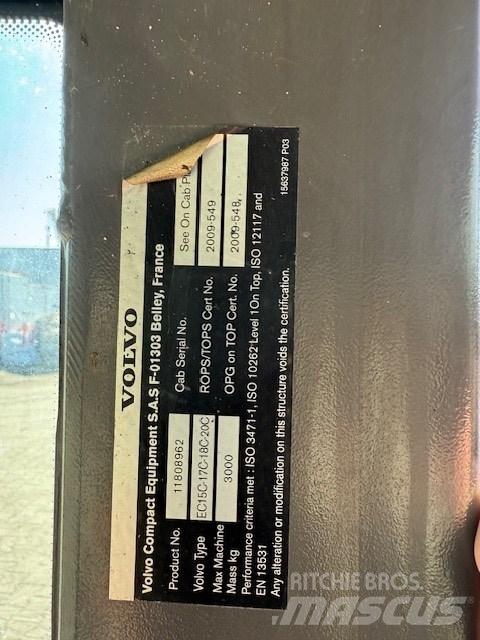 Volvo EC15 C CAB Cabines e interior máquinas construção
