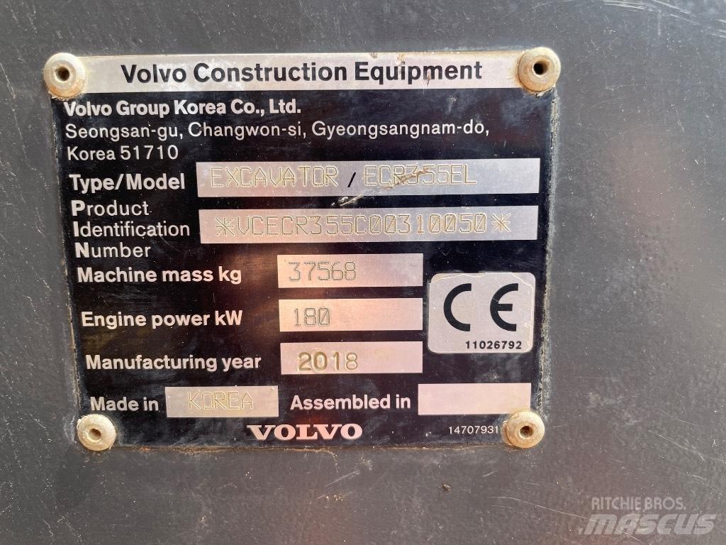 Volvo ECR 355 EL Escavadoras de rastos