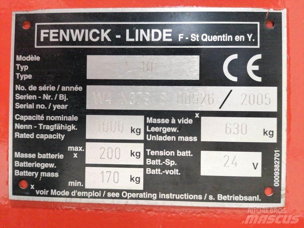 Linde L10 Empilhador para operador externo