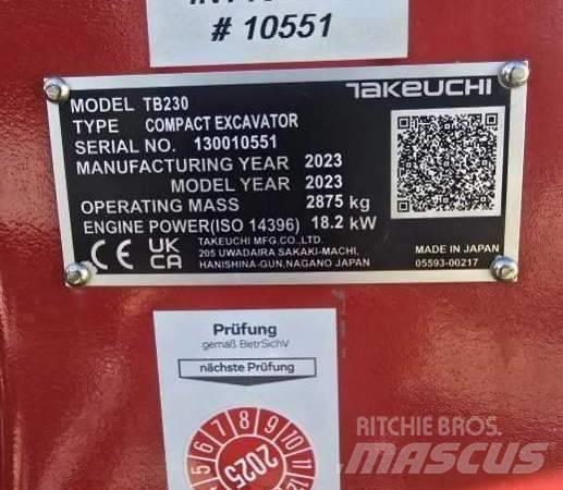 Takeuchi TB 230 Mini Escavadoras <7t