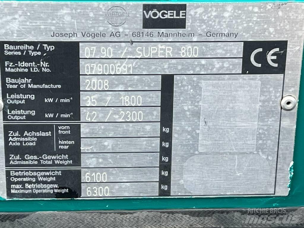 Vögele Super 800 Pavimentadoras de asfalto