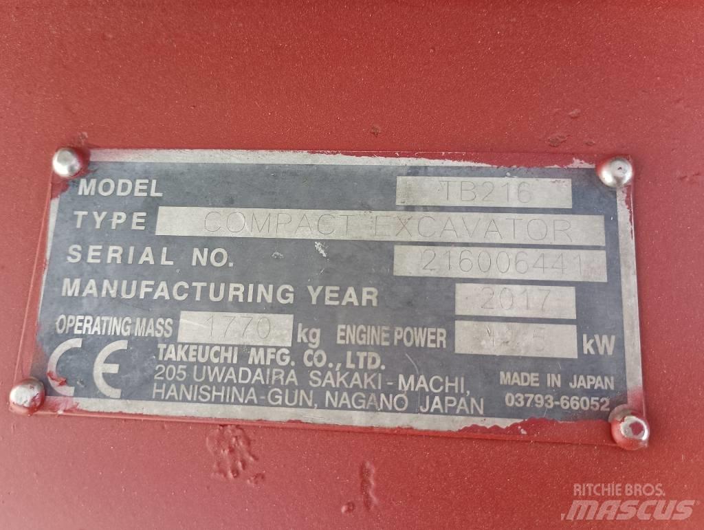 Takeuchi TB 216 Mini Escavadoras <7t