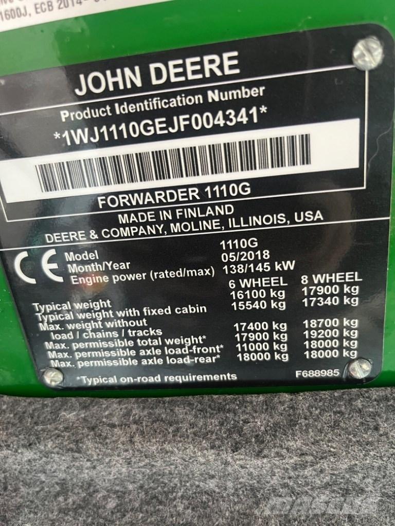 John Deere 1110G Forwarders florestais