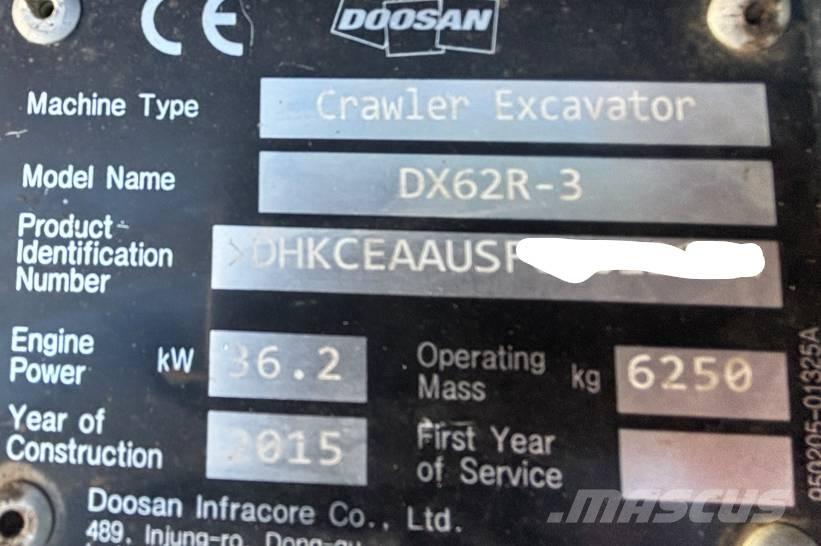 Doosan DX 62 R-3 Mini Escavadoras <7t