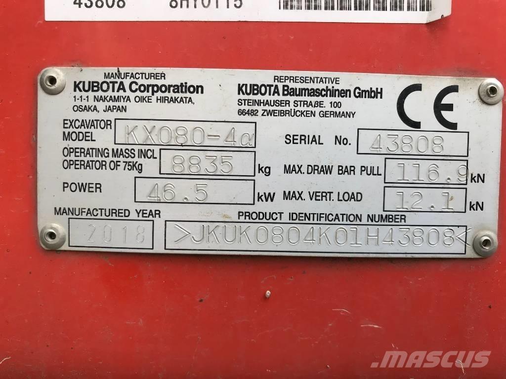Kubota KX 080-4 Escavadoras Midi 7t - 12t
