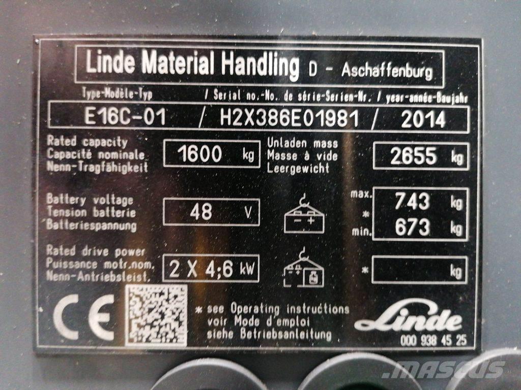 Linde E16C-01 Empilhadores eléctricos