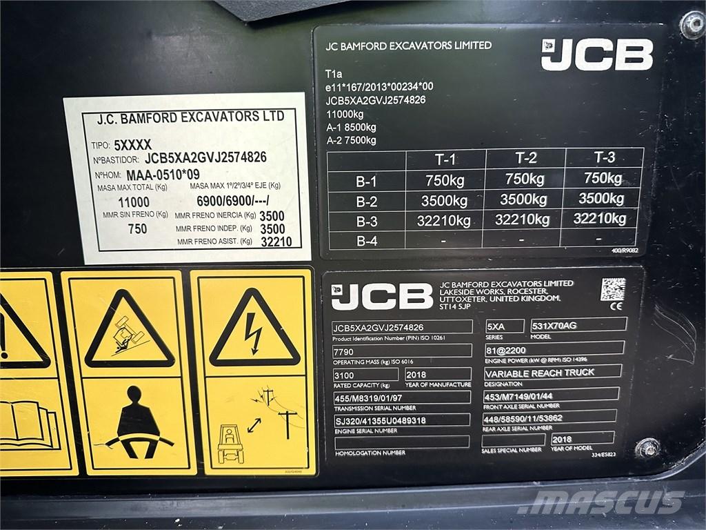 JCB 531-70 Agri Telescópicas para Agricultura