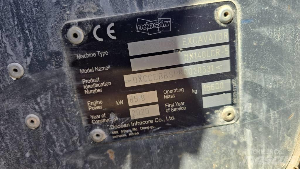 Doosan DX140LCR-5 Escavadoras de rastos
