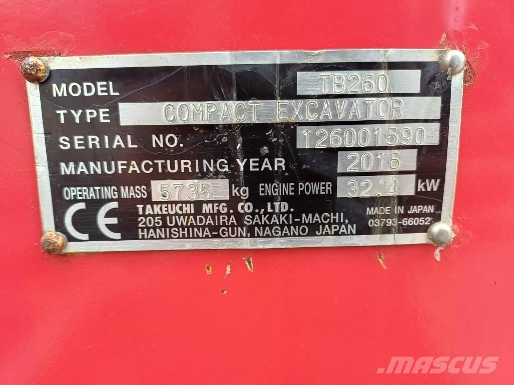 Takeuchi TB260 Mini Escavadoras <7t