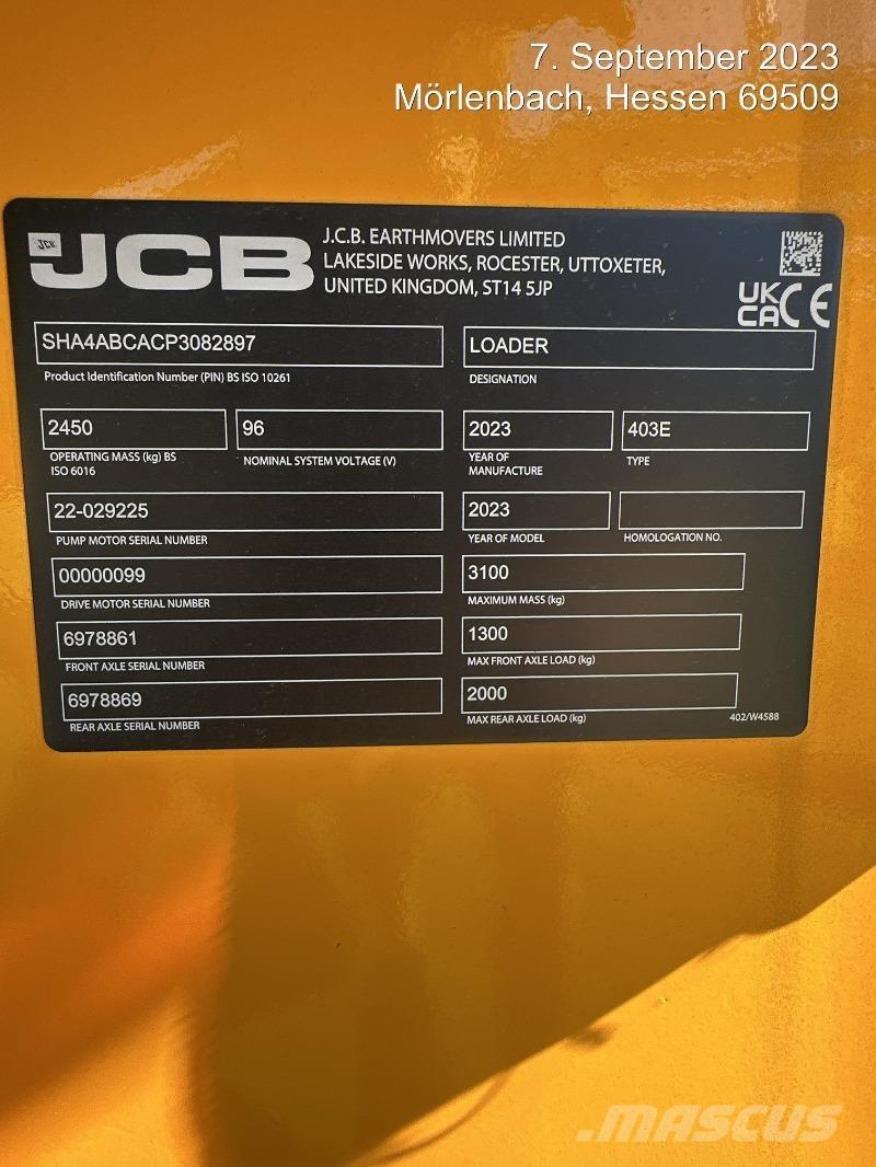 JCB 403E Elektro Pás carregadoras de rodas