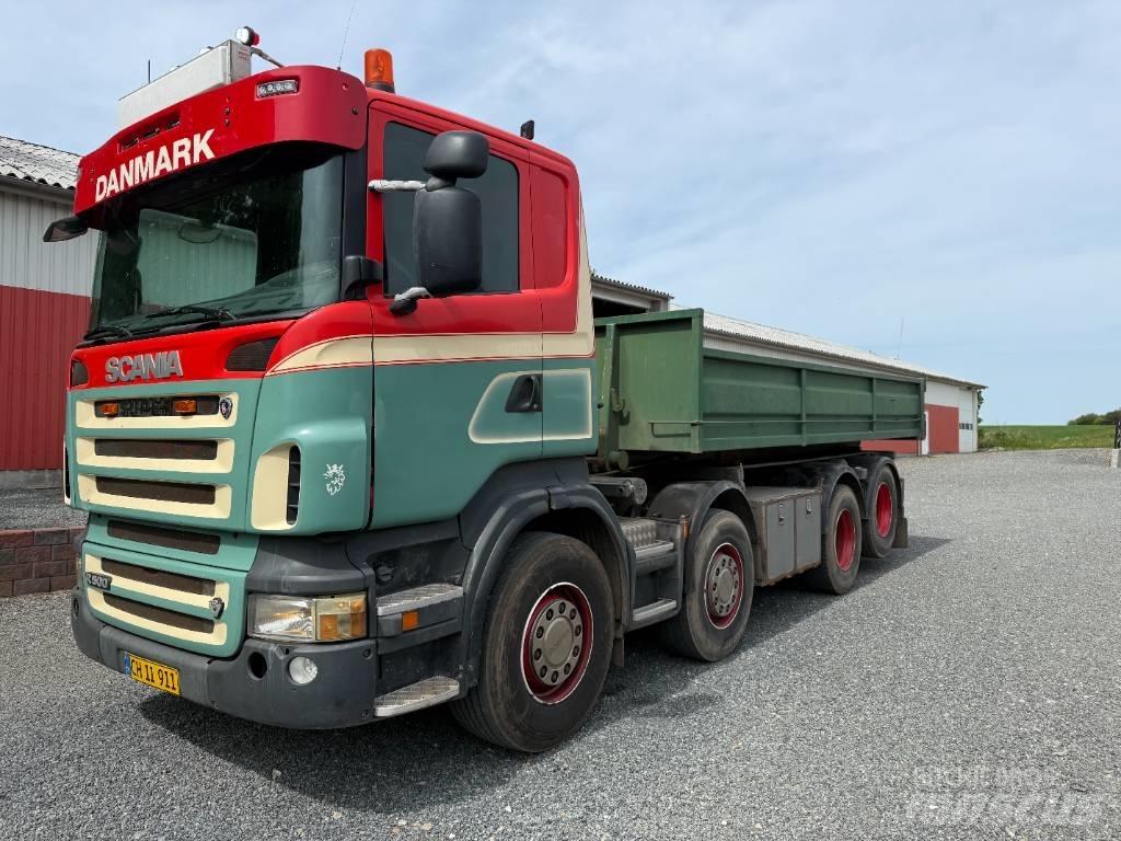 Scania R500 8x2 Camiões caixa desmontável com elevador de cabo
