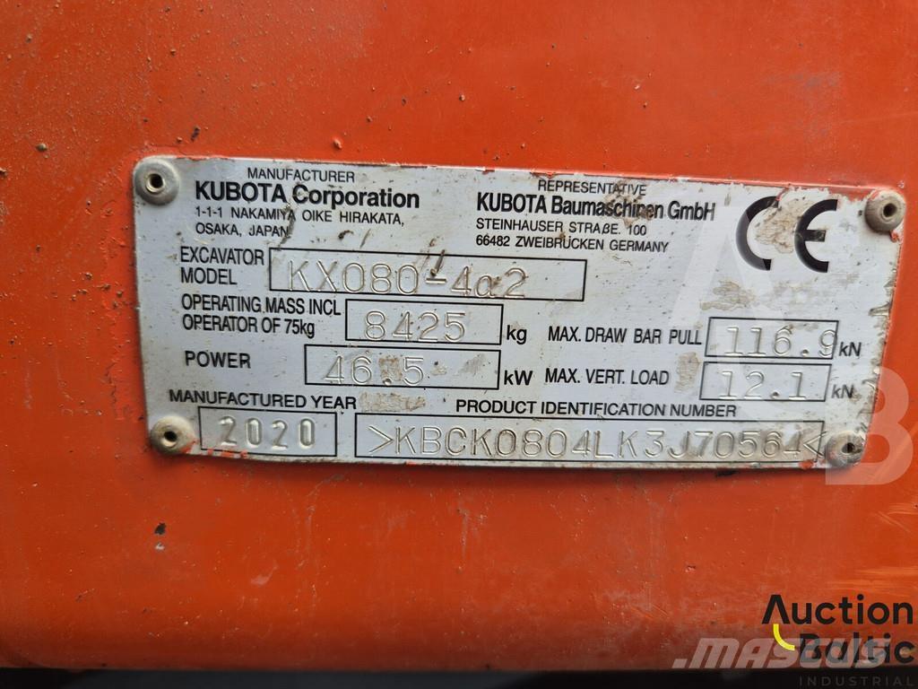 Kubota KX080-4a2 Escavadoras Midi 7t - 12t