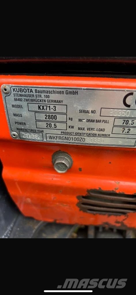 Kubota KX 71-3 Mini Escavadoras <7t