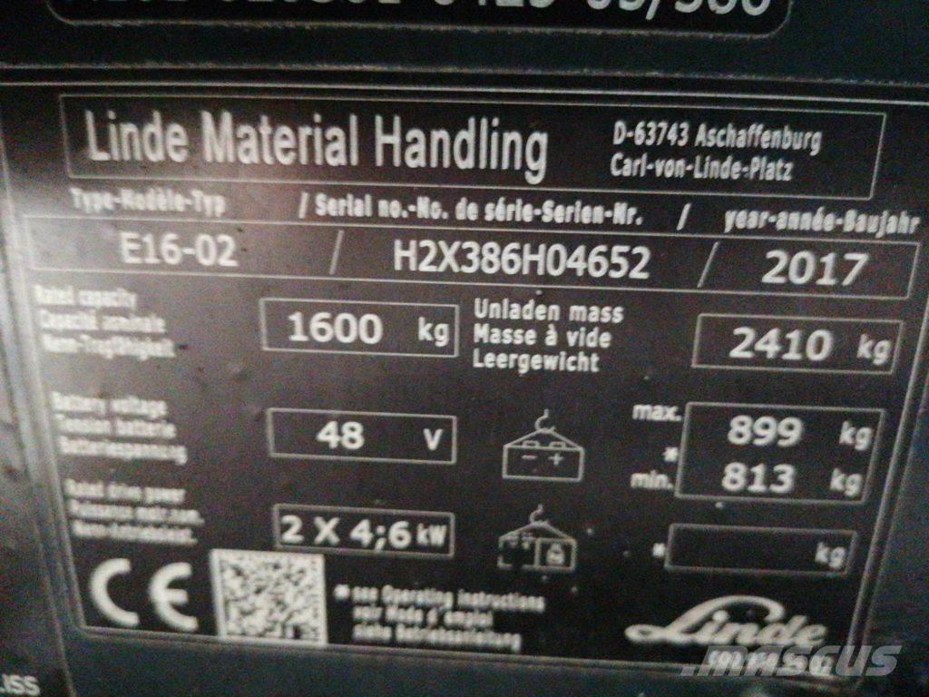 Linde E16-02 Empilhadores eléctricos