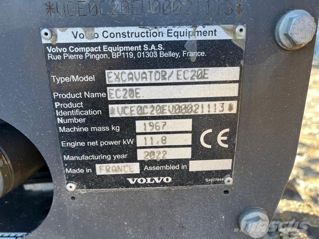 Volvo EC 20 E Mini Escavadoras <7t