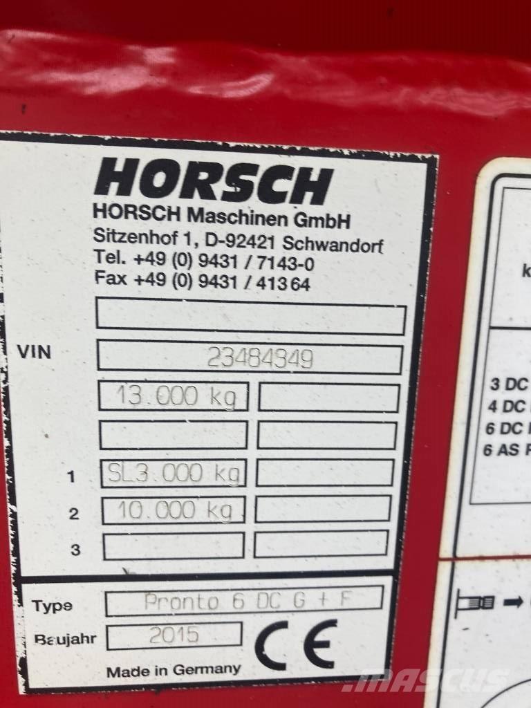 Horsch PRONTO 6DC Perfuradoras combinadas