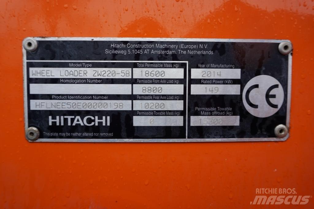 Hitachi ZW 220-5 B Pás carregadoras de rodas