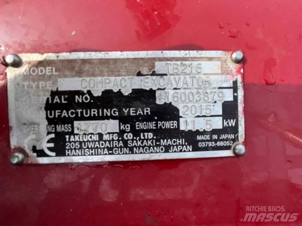 Takeuchi TB 216 Mini Escavadoras <7t