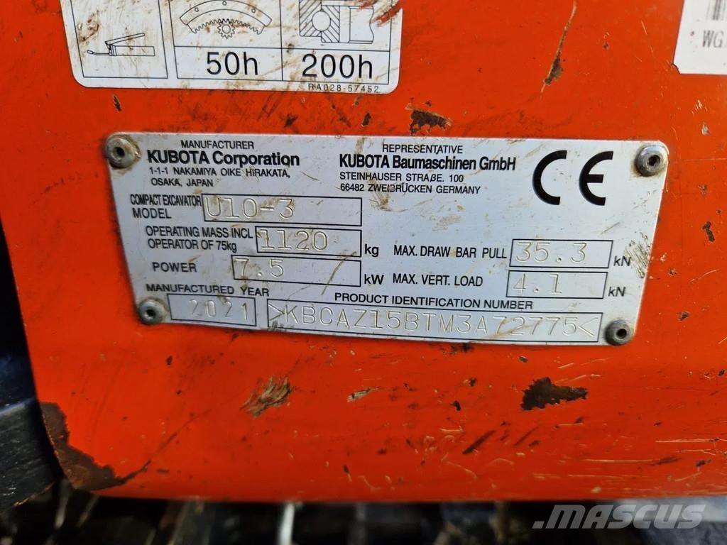 Kubota U10-3 Mini Escavadoras <7t