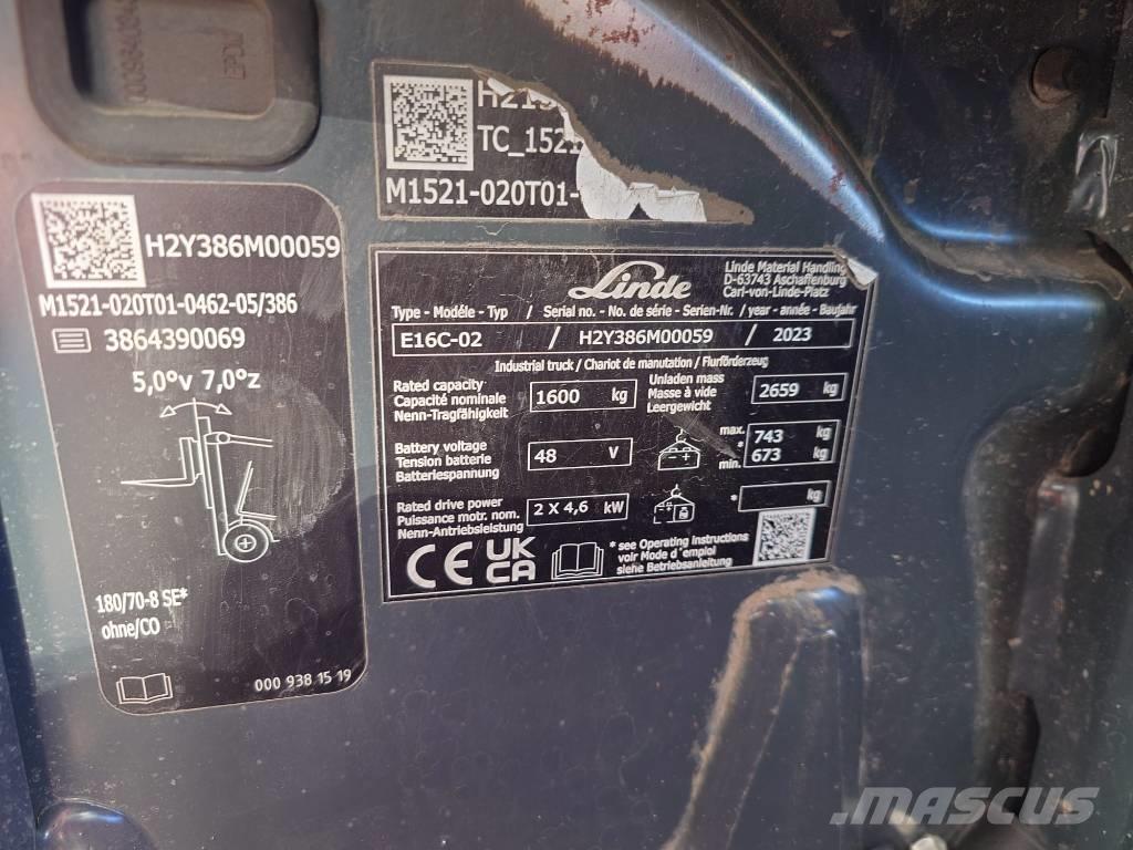 Linde E16C/386-02 Empilhadores eléctricos