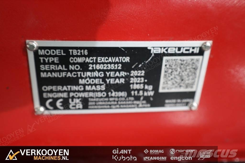 Takeuchi TB216 Mini Escavadoras <7t
