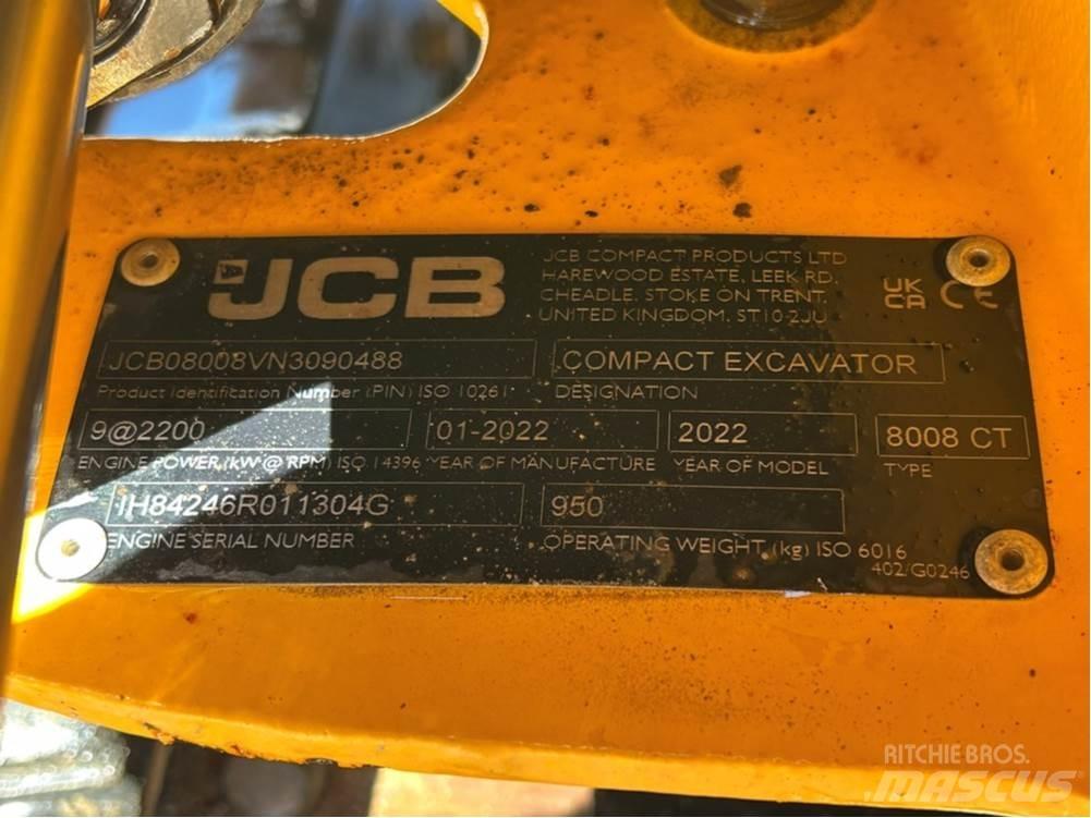 JCB MICRO 8008 Mini Escavadoras <7t