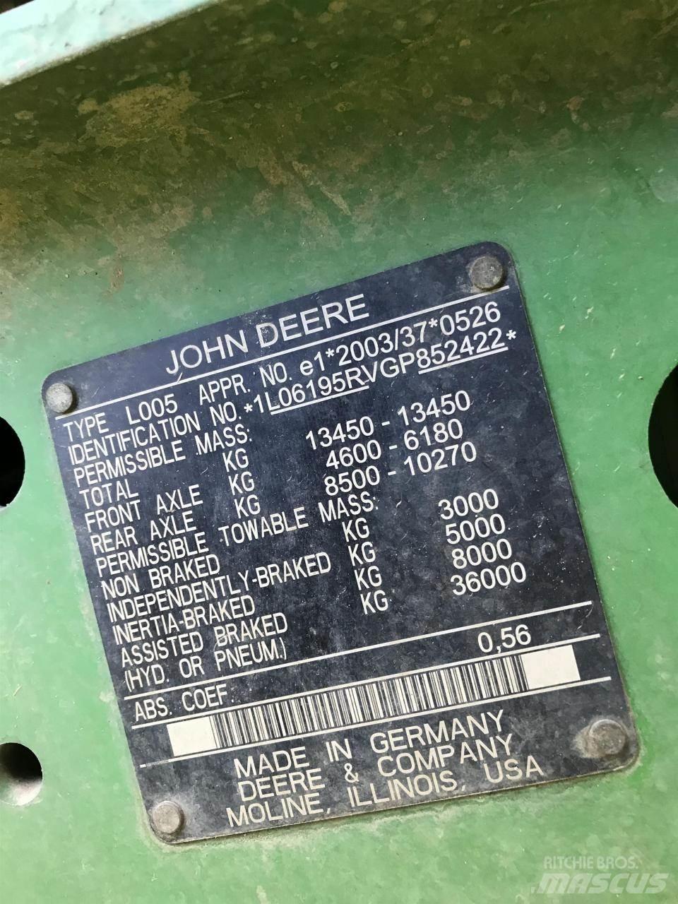 John Deere 6195R Tratores Agrícolas usados
