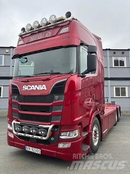 Scania S 580 Camiões caixa desmontável com elevador de cabo