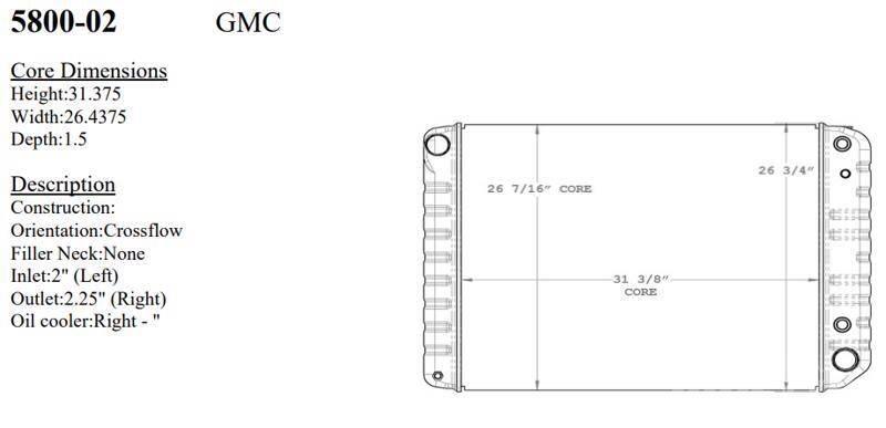 GMC  Radiadores camiões e carrinhas