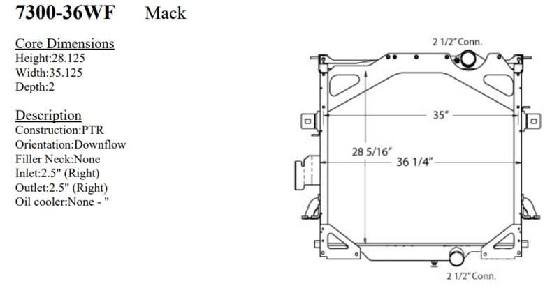 Mack CTP Radiadores camiões e carrinhas