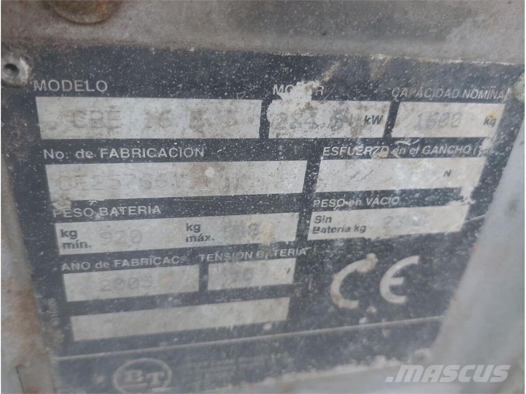 BT CBE1.6F Movimentação cargas - Outros
