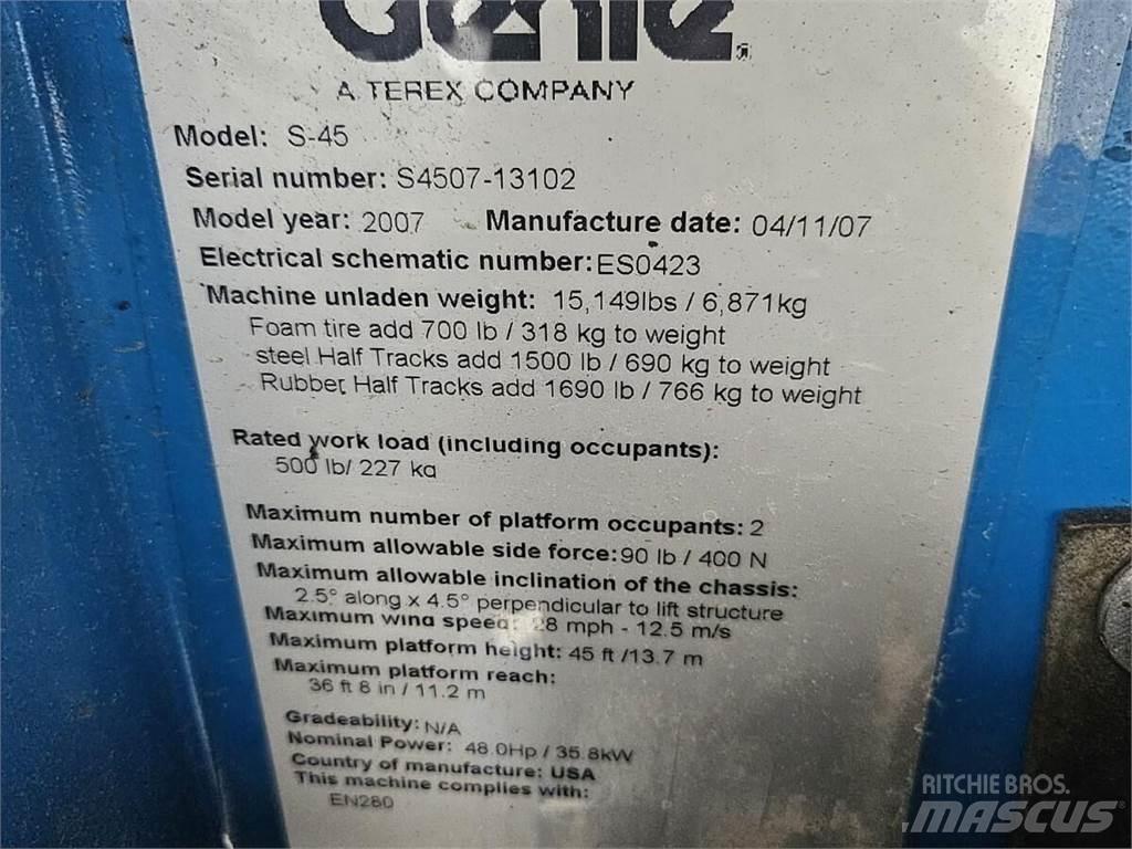 Genie S-45 Elevadores braços Telescópicos